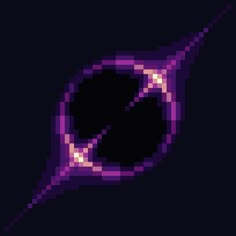 an image of a black hole in the dark with pink and purple squares on it