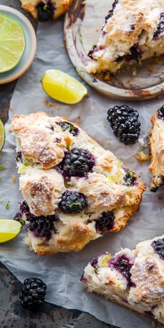 Blackberry Lime Scones [45 Minutes] - Chasety Blackberry Desserts, Blackberry Lemon Scones, Scone Recipes, Scones Recipe, Blackberry Lime Scones, Blackberry Scones, Irish Scones, Breakfast Scones, Berry Scones