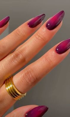 Plum Wine Aura Nails, Plum Aura Nails, Aura Nails Winter, Winter Aura Nails, Plum Gel Nails, Nail 2025, Plum Nails, Aura Nails, Nail Inspiration