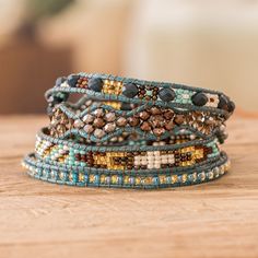 Handcrafted Beaded Positive Energy Long Wrap Bracelet - Path of Guidance | NOVICA Novica Jewelry, Braided Bracelet Diy, Loom Jewelry, Compass Bracelet, Buy Bead, Energy Bracelets, Bracelets Diy, Beach Boho, Beaded Wrap Bracelets