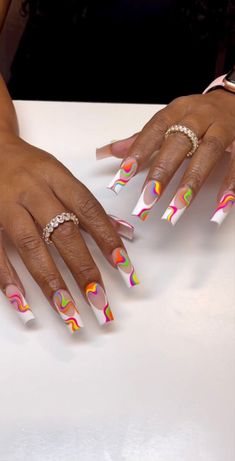 White Tip Nails, Makeup Nails Art, Long Acrylic Nail Designs, Nail Designs Valentines, Girly Acrylic Nails, Casual Nails, Simple Acrylic Nails, Acrylic Nails Coffin Pink, Bling Acrylic Nails