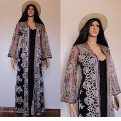 stunning Moroccan purple kaftan MEASUREMENTS : measurements : bust:100cm/39'' length:134cm/52'' Great vintage condition it would fit S and M Bohemian Dress With Sheer Dupatta And Cape Sleeves, Festive Long Sleeve Kaftan With Sheer Dupatta, Bohemian Eid Dresses With Cape Sleeves, Bohemian Cape Sleeve Dresses For Eid, Bohemian Dress With Cape Sleeves For Eid, Festive Kaftan With Cape Dupatta, Festive Kaftan With Dupatta Cape, Embroidered Kaftan With Cape Sleeves For Party, Anarkali Style Floor-length Kaftan With Sheer Dupatta