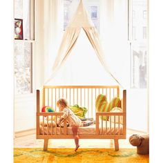 The Sparrow conversion kit is an ideal match for your child's new-found sense of independence. The low mattress position enables easy access and allows your child to climb in and out on their own. Oeuf® Color: Birch Oeuf® Sparrow Toddler Bed Conversion Kit - Crib Conversion Rails in Birch | Size 36" H X 54" W X 29.5" D | Perigold Crib Conversion Kit, Crib Rail, Toddler Mattress, Adjustable Mattress, Crib Mattress, Modern Nursery, Nursery Furniture, Indoor Air Quality, The Low