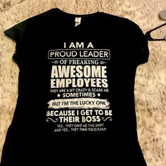 Nwot Awesome Boss Shirt Size Medium Team Boss Shirts, Boss Shirt, Woman Boss Shirt, The Boss The Real Boss Shirts, Boss Tshirt, Boss Shirts, Tee Shirts, Womens Tops, Tops & Tees