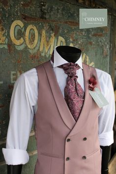 Pink Tailored Three-piece Suit For Wedding, Pink Waistcoat Men, Formal Tailored Pink Three-piece Suit, Modern Victorian Wedding, Purple Waistcoat Men, Victorian Mens Waistcoat, Wedding Morning Suits, Tux Colors, Prom Men