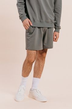 Unbelievably comfortable, braggably functional, and versatile enough to wear out and about. Spend an hour in our shorts, and then spend a lifetime in them. They're that good.  Product Details: Soft elastic and hidden internal drawcord are the waistband dream team. Together, they're forgiving and customizable, allowing you to find your best fit. Low-rise and mid-length, these shorts have a 7" inseam. We love when you ask us about our pockets. Made with our signature French Terry and a super soft jersey, they resist bunching, stay in place, and are extra-deep so they can hold their own Made with our custom soft, breathable, mid-weight custom fabric blend Put simply, this fabric is epic, future-level softness. Knit and dyed in Los Angeles at a Bluesign® Certified Facility, it's made from 45% Stretches For Flexibility, Fashion Suits For Men, Fashion Suits, Leg Day, Gifts For New Mums, August Birth Stone, Mens Green, Legs Day, Green Shorts