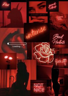 a collage of neon signs with the words intense and bad lights on them in different colors