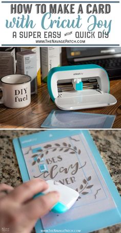 how to make a card with cricut joy - a super easy and quick diy