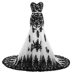 Kivary Long Mermaid Black Lace Gothic Prom Dress Wedding Evening Gown Kivary Gothic Prom, Gothic Prom Dress, Wedding Evening Gown, Wedding Dress Sash, Long Formal Gowns, Sweetheart Wedding Dress, Wedding Dresses Corset, Women's Evening Dresses, Mermaid Evening Dresses