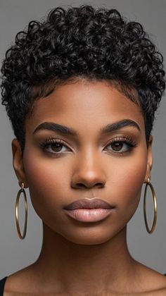 Elegant 51 Stunning Short Haircuts for Black Ideas for Curls with Shaved Sides 🌺 Shaved Curly Hair, Tapered Cut Natural Hair, Natural Hair Haircuts, Short Haircuts For Black Women, Short Natural Curly Hair, Black Hair Short Cuts, Haircuts For Black Women, Tapered Natural Hair, Natural Hair Cuts