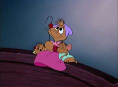 an animated character holding onto another character in a scene from the cartoon, ratty