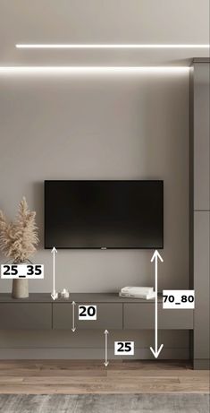 the height of a television mounted on a wall