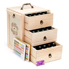 Essential Oils Wooden Box Storage For Doterra Essentials New Organizer Essential Oils Storage, Essential Oil Storage Box, Essential Oil Box, Essential Oil Holder, Essential Oil Case, Essential Oil Accessories, Wooden Organizer, Essential Oil Storage, Chamomile Essential Oil