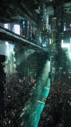 an image of a futuristic cityscape that looks like it is floating in the air