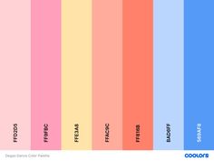 the color scheme for different shades of pink and blue