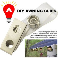 an image of a facebook page with the words diy awning clips on it