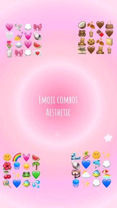 the emoti combos are arranged in different shapes and sizes on a pink background