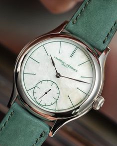 Laurent Ferrier, Vintage Timepiece, Watches Unique, Roman Numerals, Jaeger Watch, Omega Watch, Forest Green, Auction