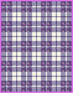 a purple and white checkered pattern with pink trim on the bottom half of it