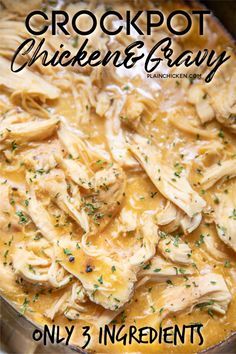 the most amazing slow cooker chicken and gravy is shown in this ebook