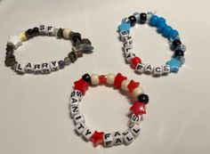 Sally Face Kandi Bracelet, Dhmis Bracelet, Gorillaz Bracelet, Sally Face Bracelet, Sally Face Kandi, Kandi Patterns Bracelets, Emo Bracelets, Kandi Inspo