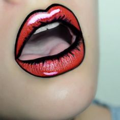 halloween lips Comic Lips, Cartoon Lips, Halloween Lips, Harley Cosplay, Comic Makeup, Art Lips, Cartoon Pop, Drag Make-up