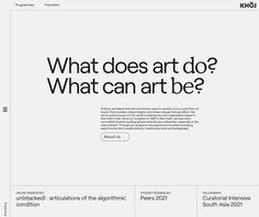 the website page for what does art do?