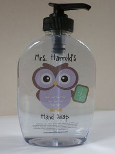 Make this for your School Nurse! Personalized Color Hand Soap Dispenser #schoolnurse Nursing Apps, Classroom Parent, Hello Nurse, Purple Owl, Teacher Birthday, Homemade Gift Ideas, Hand Soap Dispenser