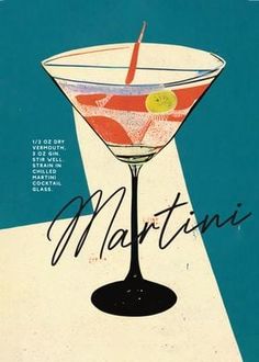 an advertisement for martini with a drink in it