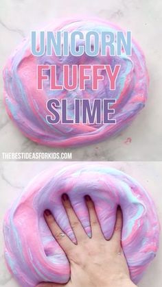 the process to make unicorn fluffy slime