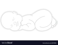 a drawing of a baby sleeping on its back