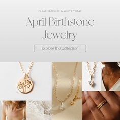 The world is blooming for you, April babies! The birthstones for April are the diamond, clear sapphire and clear quartz, all believed to bring clarity and balance to the one wearing it. April Birthstone Jewelry, Topaz Jewelry, Jewelry White, April Birthstone, Sapphire Jewelry