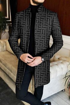 Business Casual Coat, Graphic Jacket, Graphic Jackets, Man Dress, Polyester Jacket, Tweed Coat, Dress Suit, Long Sleeves Coats