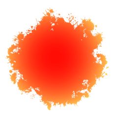 an orange colored paint splattered on white background