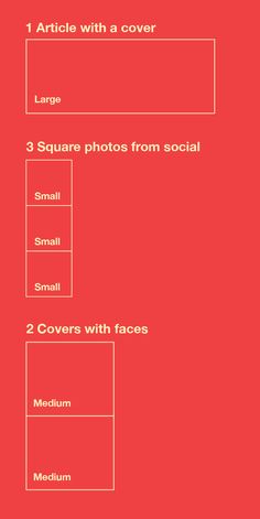 a red background with white text that says, article with a cover 3 square photos from social