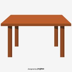 a wooden table with two legs and a brown top on a white background is shown