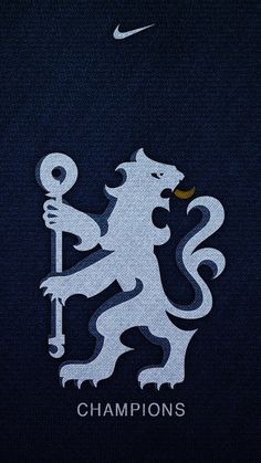 the nike logo is shown in white on a black background with a lion and a key