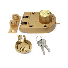 an image of a lock and keys on a white background