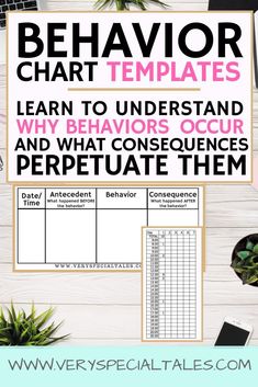 the behavior chart with text that reads behavior chart templates learn to understand why behavior is important