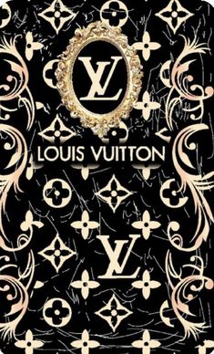 the louis vuitton book cover with gold and black designs on it's front