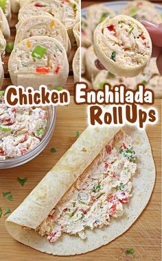 chicken enchilada roll ups are an easy lunch idea