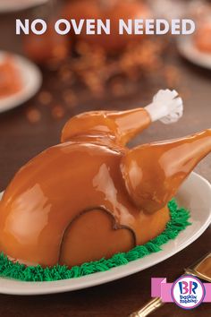 a cake shaped like a turkey on a plate