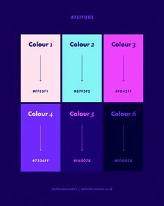 an image of different colors in the same font and numbers on each color scheme,