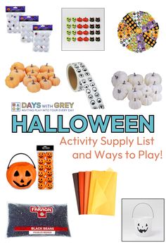 halloween activity supply list and ways to play