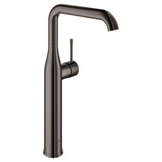 the faucet is shown in stainless steel, and features a single lever handle