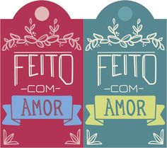 two tags with the words fetto com and amor