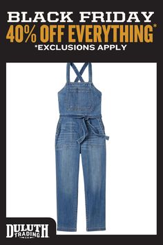 For smock-inspired style that'll never lose its shape, reach for an adjustable overall jumpsuit that looks great solo or layered over your fave tank or tee. Overall Jumpsuit, Duluth Trading Company, Duluth Trading, Out Of Shape, Overalls Women, Premium Denim, New Woman, Jumpsuits For Women, Smocking