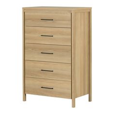 a wooden chest of drawers with four drawers