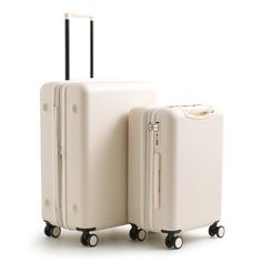 Introducing the epitome of travel sophistication: The Adair Spinner 2 Pc. Luggage Set. Designed for the discerning traveler, this set of sleek companions seamlessly merges style with functionality. Navigating bustling airports or busy city streets is effortless, thanks to smooth glide multidirectional spinner wheels. Each bag features a telescopic handle that adjusts to your preferred height, offering ergonomic comfort for any traveler. Vera Bradley 2 Pc. Nested Luggage Set in White Elegant White Luggage For Travel, Elegant White Travel Luggage, Cute Suitcase, Teen Luggage, Luggage Sets Cute, Vera Bradley Luggage, White Luggage, Vera Bradley Travel Bag, Pink Luggage