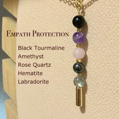 "All Necklace are handmade and designed by us. In our store you will find high quality jewelry and in a reasonable price. -Benefits of Crystals- All crystal beads in our store are natural and in high grade Black Tourmaline: Appreciated for its grounding properties. Dream Amethyst: Symbolic of spiritual connection and inspiration. Rose Quartz: Represents love and emotional well-being. Hematite: Known for its balancing and grounding qualities. Labradorite: Associated with intuition and personal gr Empath Protection, Dream Amethyst, Raw Rose Quartz, Crystals Healing Properties, Spiritual Crystals, Healing Crystal Jewelry, Crystal Healing Stones, Crystal Necklaces, Protection Necklace